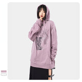 Slogan Graphic Hoodie Autumn and Winter Loose Hooded Long Sleeve Coat