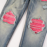 Amiri Jeans Casual Hip Hop Wash Splash-Ink Painted Slim Jeans Casual Fashionable 6806