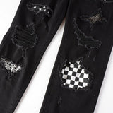 Amiri Jeans Casual Hip Hop Wash Splash-Ink Painted Slim Jeans Casual Fashionable 8538
