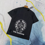 CHH Chrome Heart T Shirt Spring/Summer Printed Ripped round Neck Short Sleeve T-shirt for Men and Women