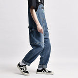 Blue Denim Suspender Pants Men's plus Size Retro Sports Trousers Jumpsuit Trousers Men Denim Overalls