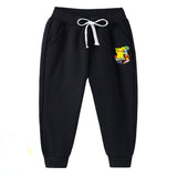 Children Pokemon Pikachu Pants Silver Fox Velvet Thickened Keep Warm Pure Color Sweatpants Pants Neutral