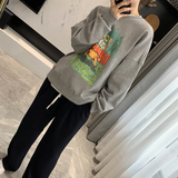 Diana Harvard Sweatshirt Autumn Calf Cartoon Letter Print