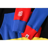 Shark Print Jacket Shark Head Violent Bear Red and Blue and Yellow Multicolor Hoodie Men's and Women's Zipper Jacket