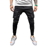 J Shaped Jeans New Men's Jeans Skinny Jeans Multi-Pocket Ripped Tooling