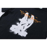 Off White T Shirt Spring/Summer Graffiti Short Sleeve Ow Hand Spray Arrow Print Tshirt Unisex Cotton Owt