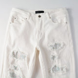 Amiri Jeans Casual Hip Hop Wash Splash-Ink Painted Slim Jeans Casual Fashionable 7625