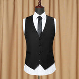 Tuxedo Vests Spring and Autumn Business Slim Gray Suit Vest Men's Suit Vest Leisure Professional Vest Men's Vest