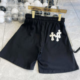 CHH Chrome Heart Shorts Spring/Summer Leather Patchwork Elastic Casual Shorts Men and Women