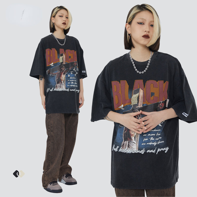 Blackair T Shirt Vintage Summer Short Sleeve T-shirt