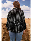 Women Plus Size Tops Polka Dot Loose Casual Shirt