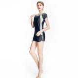Burkini Muslim Swimwear Color Matching Shorts Short Sleeve Top Two-Piece Set Beachwear