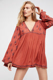 Women Dresses Embroidered Pattern Dress