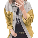 Corduroy Patch Jacket Fall/Winter Corduroy Loose Splicing Coat