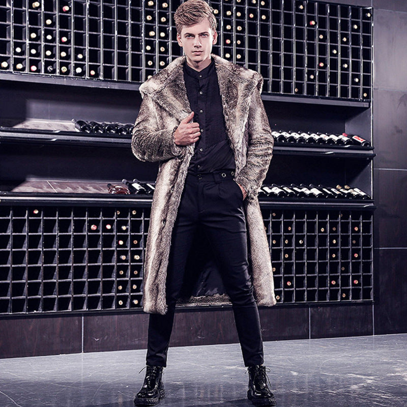 Beaver Coat Men Autumn and Winter Lapel Slim Fit Winter Clothing Coat