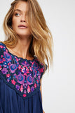 Summer Embroidered Floral Loose Backless Shirt Dress