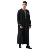 Mens Thobes Men's Printed Zipped round Neck Robe