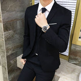 Seersucker Suit Men's Three-Piece Suit