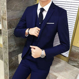 Seersucker Suit Men's Three-Piece Suit