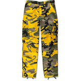 Hip Hop Camoufiage Print Savage Orange Camo Cargo Pants Dafeili BDU Cargo Pants Harajuku Ankle-Tied Multi-Pocket Men's Pants
