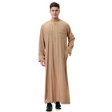 Mens Thobes Men's Printed Zipped round Neck Robe