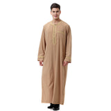 Mens Thobes Men's Printed Zipped round Neck Robe