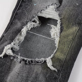 Amiri Jeans Casual Hip Hop Wash Splash-Ink Painted Slim Jeans Casual Fashionable 5636