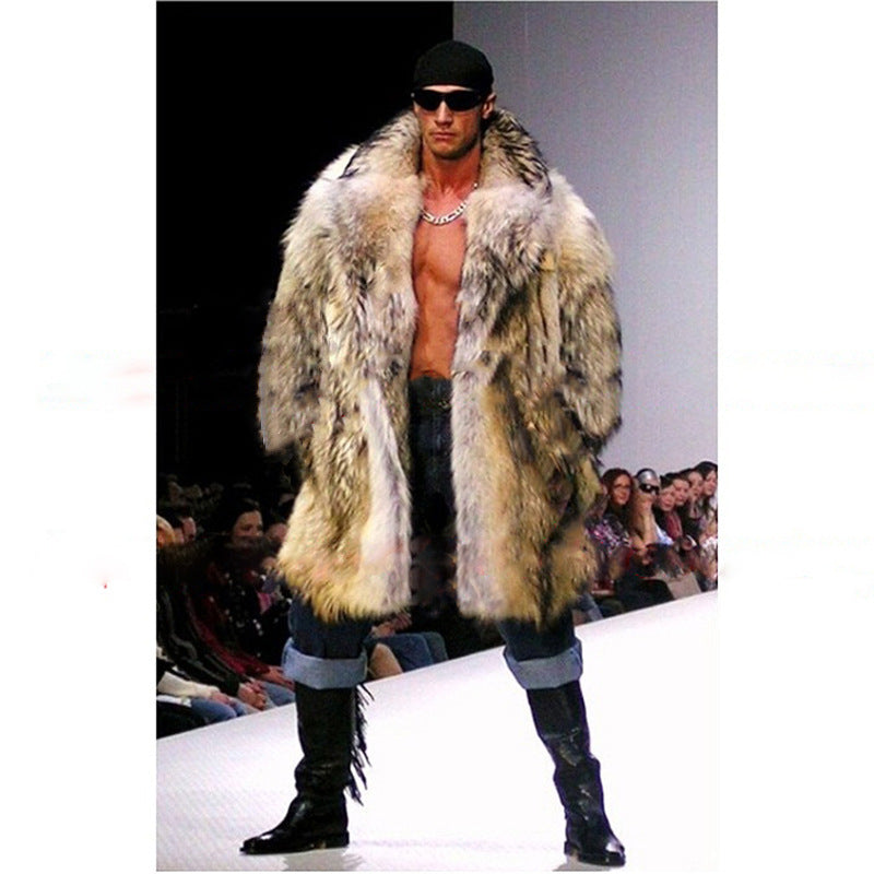 Beaver Coat Men Fall Winter Men Fur Coat Overcoat plus Size