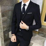 Seersucker Suit Men's Three-Piece Suit