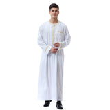 Mens Thobes Men's Printed Zipped round Neck Robe