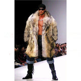 Beaver Coat Men Fall Winter Men Fur Coat Overcoat plus Size