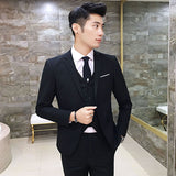 Seersucker Suit Men's Three-Piece Suit