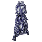 Beth Dutton Yellowstone Dresses Summer Spring Midi Dresses Polka-Dot Self-Tie Irregular Women's Dress