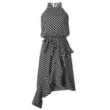 Beth Dutton Yellowstone Dresses Summer Spring Midi Dresses Polka-Dot Self-Tie Irregular Women's Dress
