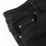 Amiri Jeans Casual Hip Hop Wash Splash-Ink Painted Slim Jeans Casual Fashionable 8569