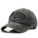 Yankee Baseball Cap Embroidered Washed Peaked Cap Men's and Women's Denim Baseball Cap