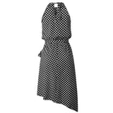 Beth Dutton Yellowstone Dresses Summer Spring Midi Dresses Polka-Dot Self-Tie Irregular Women's Dress