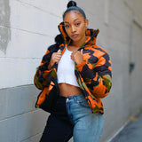 Nina Parker Camo Jacket Men's and Women's Color Camouflage down Jacket