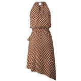 Beth Dutton Yellowstone Dresses Summer Spring Midi Dresses Polka-Dot Self-Tie Irregular Women's Dress