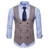 Mens Dress Vests Men's Vest Casual Jacket Business Waistcoat Autumn European Size Fashion Plaid Business Vest