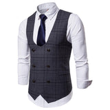 Tuxedo Vests Men Suit Vest Men's Casual Plaid Business Vest