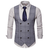 Mens Dress Vests Men's Vest Casual Jacket Business Waistcoat Autumn European Size Fashion Plaid Business Vest