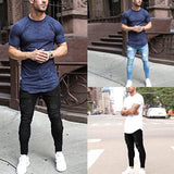 J Shaped Jeans New Ripped Tight-Fit Slim-Fit Figure Flattering Skinny Pants Men's Jeans