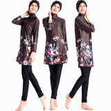 Burkini Muslim Swimwear Printed Swimsuit Conservative Three-Piece Suit