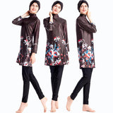 Burkini Muslim Swimwear Printed Swimsuit Conservative Three-Piece Suit