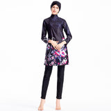 Burkini Muslim Swimwear Printed Swimsuit Conservative Three-Piece Suit