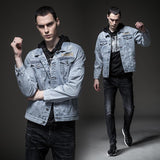 Cotton Solid Men's Denim Trucker Jacket Mens Spring Autumn Casual Slim Fit Bomber Jackets Men Jean Coat Mens Outwear Male Cowboy Clothes
