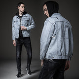 Cotton Solid Men's Denim Trucker Jacket Mens Spring Autumn Casual Slim Fit Bomber Jackets Men Jean Coat Mens Outwear Male Cowboy Autumn