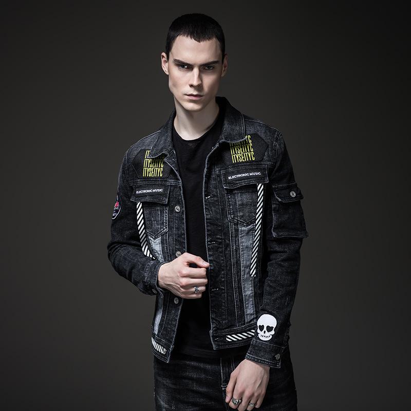 Cotton Solid Men's Denim Trucker Jacket Mens Spring Autumn Casual Slim Fit Bomber Jackets Men Jean Coat Mens Outwear Male Cowboy Slim