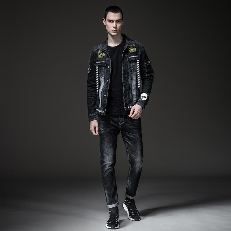 Cotton Solid Men's Denim Trucker Jacket Mens Spring Autumn Casual Slim Fit Bomber Jackets Men Jean Coat Mens Outwear Male Cowboy Fall Winter